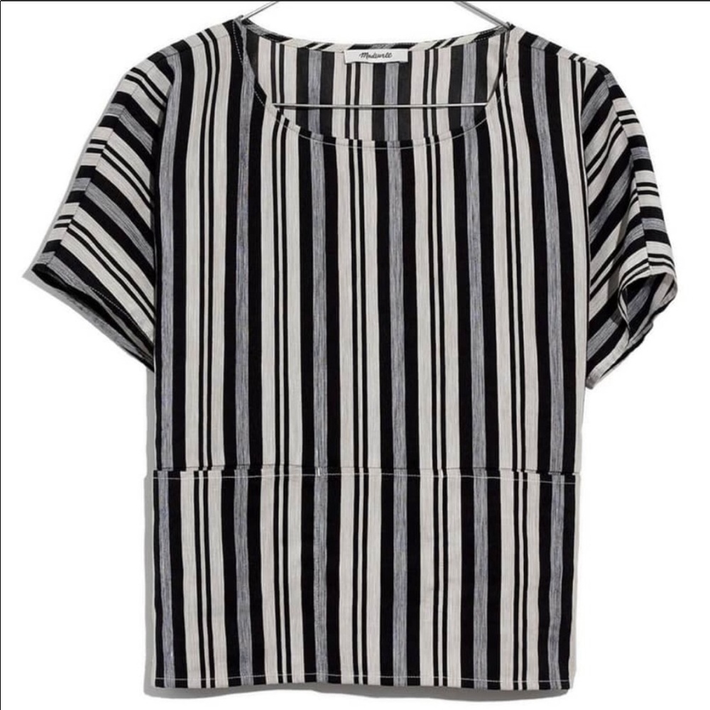 NWT Madewell Evelyn Stripe Boxy Top